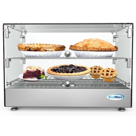 Koolmore - 22" Self Service 2 Shelf Commercial Countertop Food Warmer Display Case - 1.7. cu ft, Silver HDC-1.7C